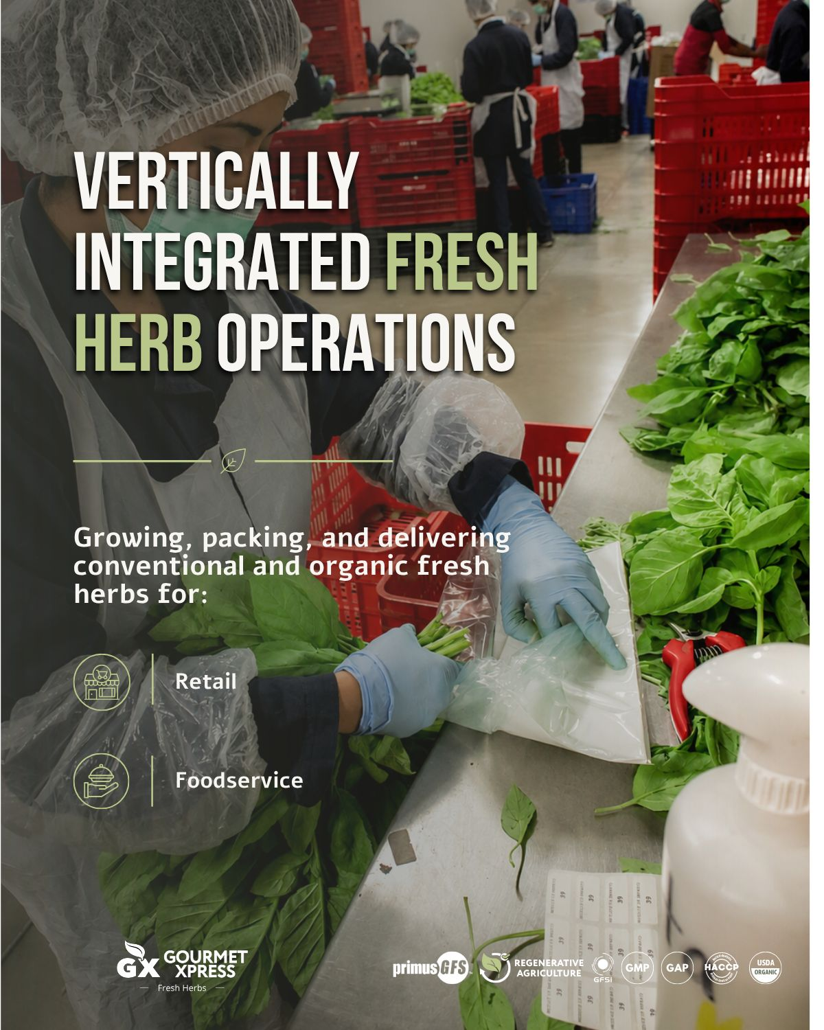 Vertically integrated fresh herb operations